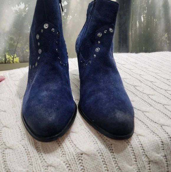 Corso Como Navy Suede Studded Booties - Picture 6 of 10